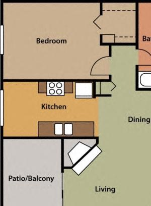 1 bed 1 bath Floor Plan 1 bed 1 bath Floor Plan at Alvista 23, Oregon